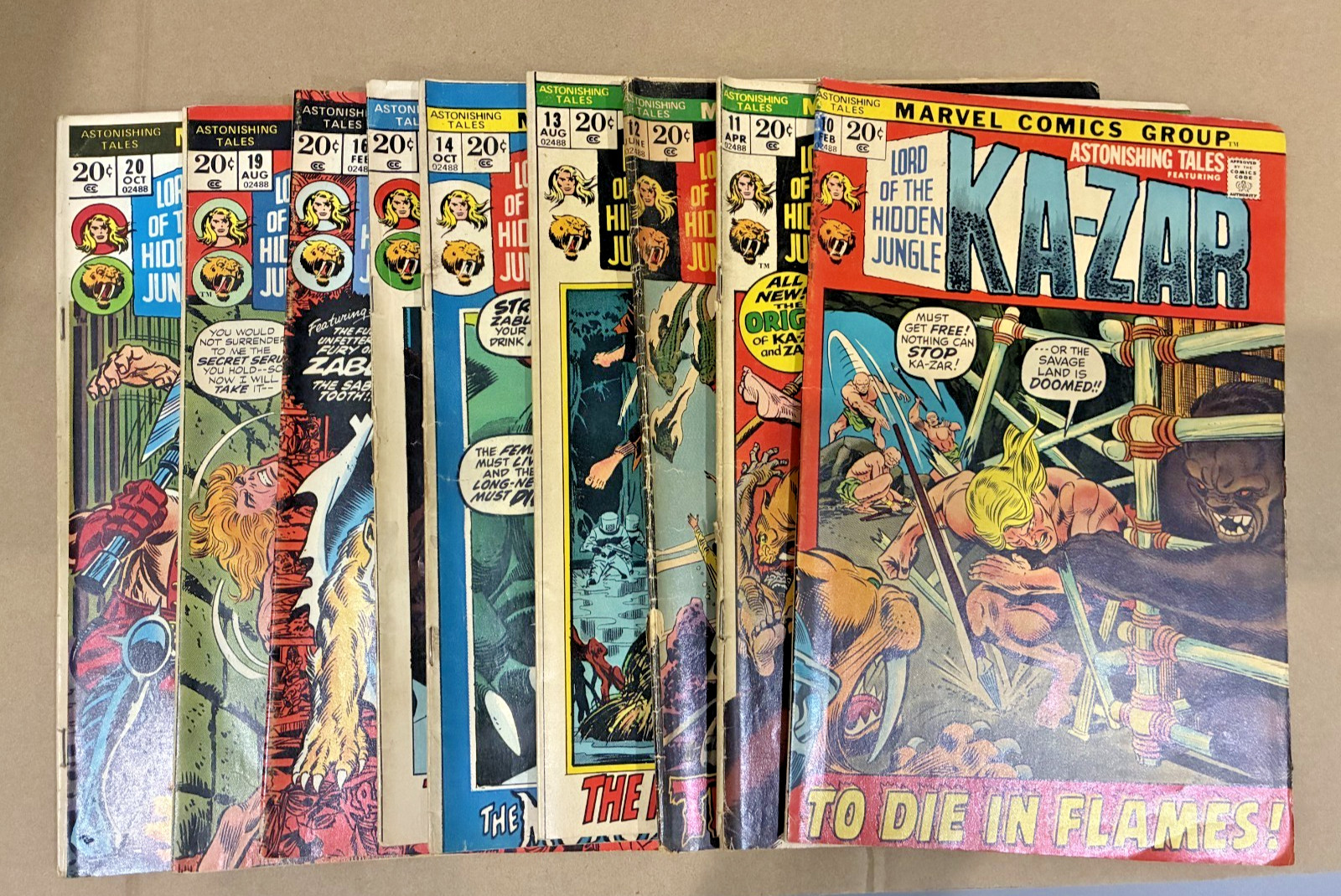 Ka-Zar #10-16 19 20 Marvel Comics Bronze Age Lot 9 Books 1975-77