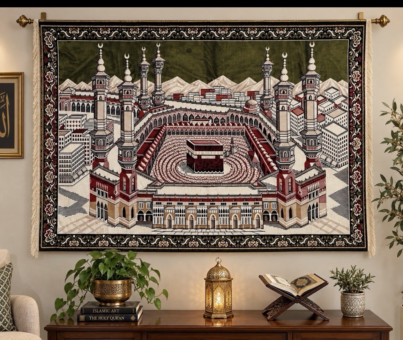 Vintage 1989 Hisar Tekstil Large Islamic Wall Hanging – Mecca / Kaaba – 48\