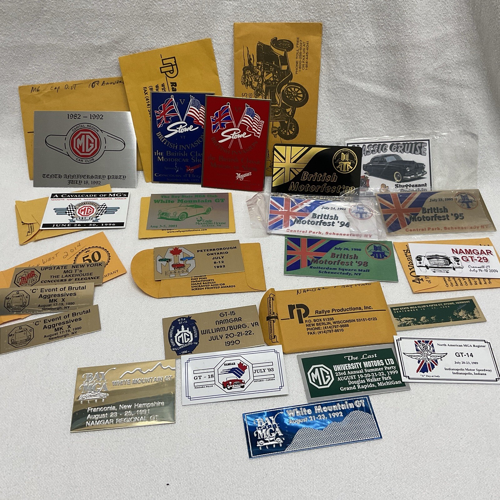 MG Car Show Club Plaques Lot 22 Vintage