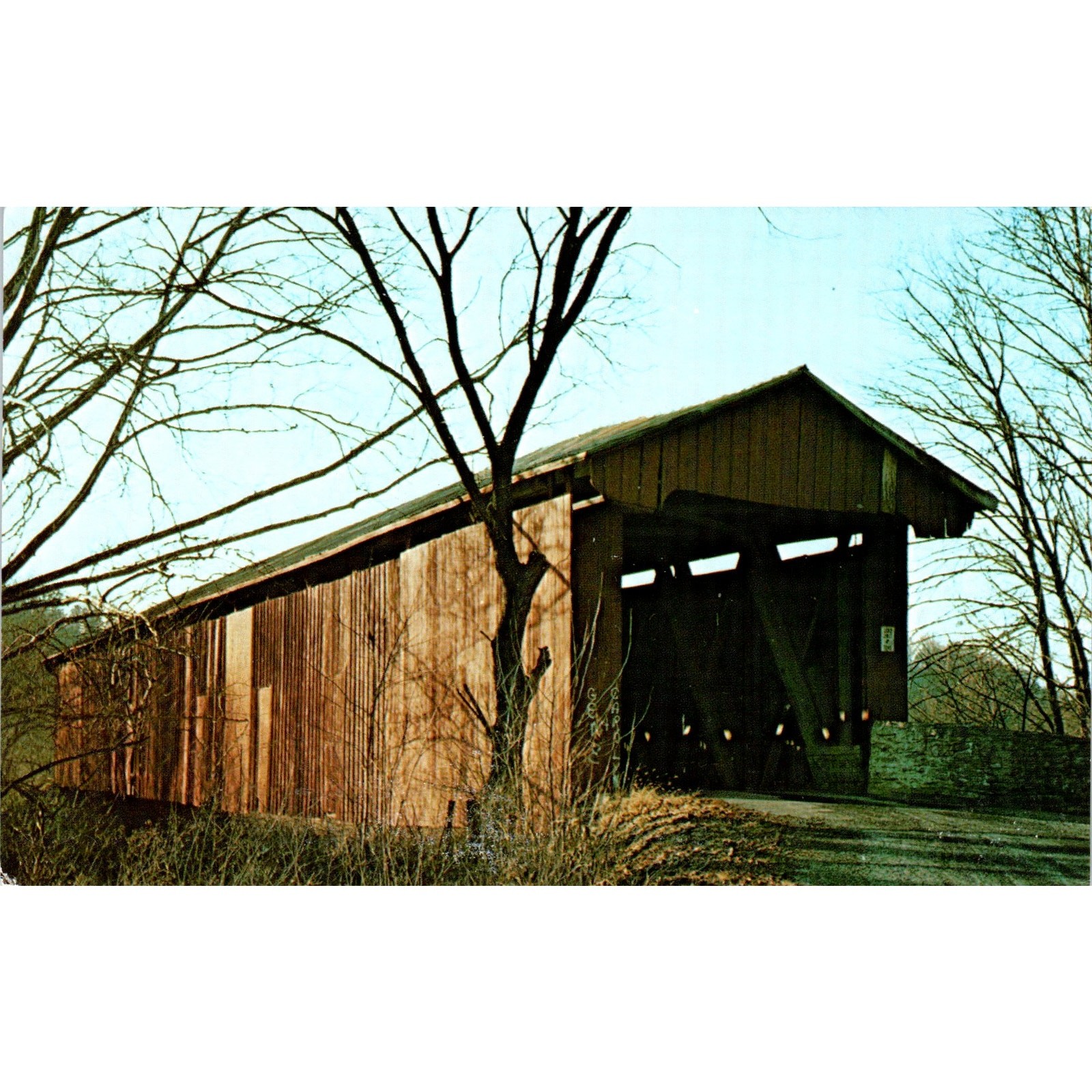 Busching Bridge Versailles, Ripley County Indiana Covered Bridge Postcard PB11 Busching Bridge Versailles, Ripley County Indiana Covered Bridge Postcard PB11