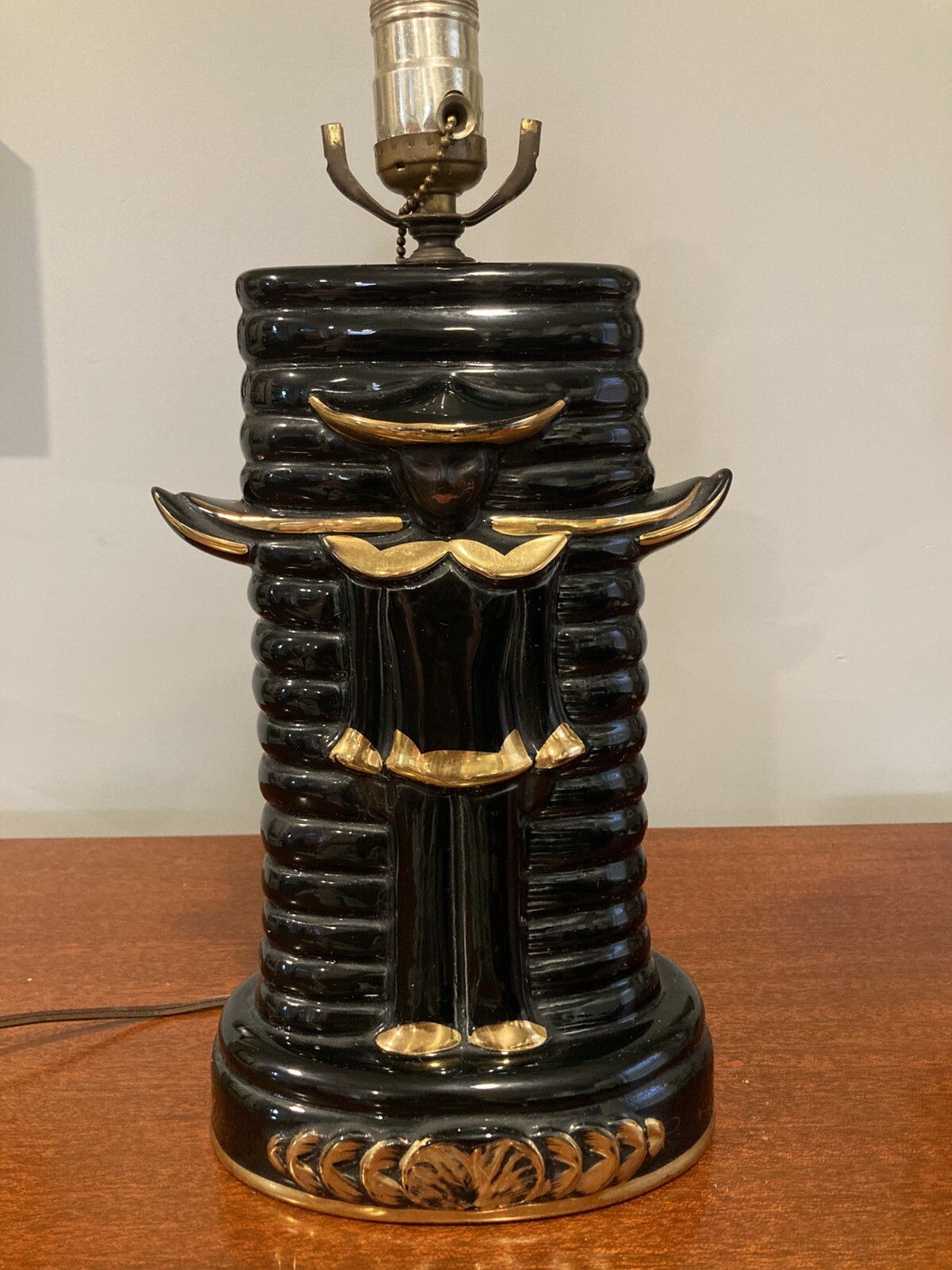 Vintage Hedi Schoop California Pottery Lamp Light Egyptian Asian 1950 No shade