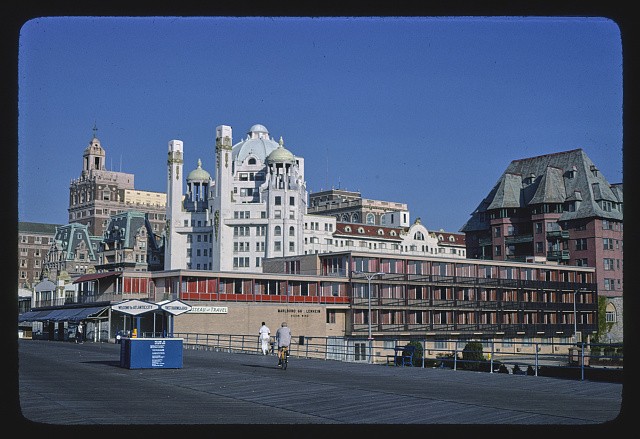 Photo:Atlantic City New Jersey 1950s Old Hotels Boardwalk Skyline