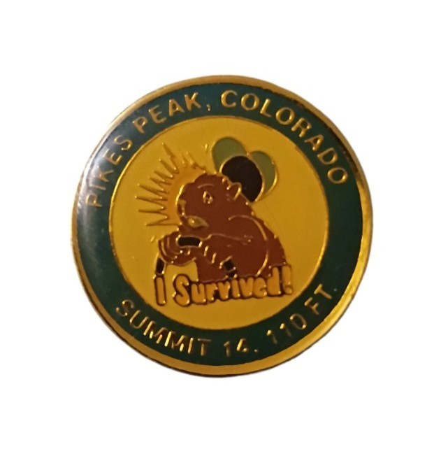 I Survived Pikes Peak Colorado Travel Souvenir Pin