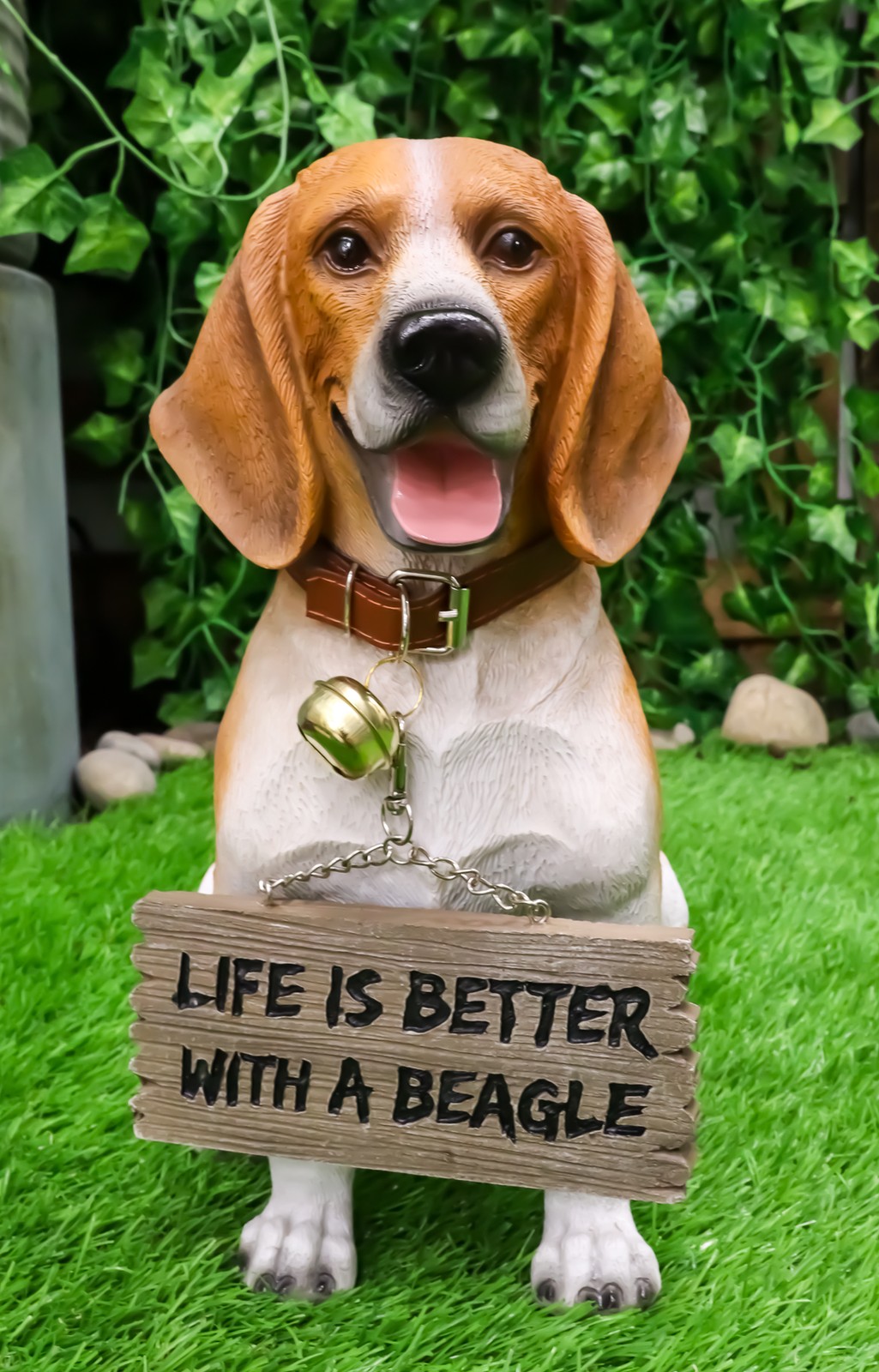 Ebros Beagle Welcome Greeter With Jingle Collar Sign Statue 12\ Ebros Beagle Welcome Greeter With Jingle Collar Sign Statue 12\
