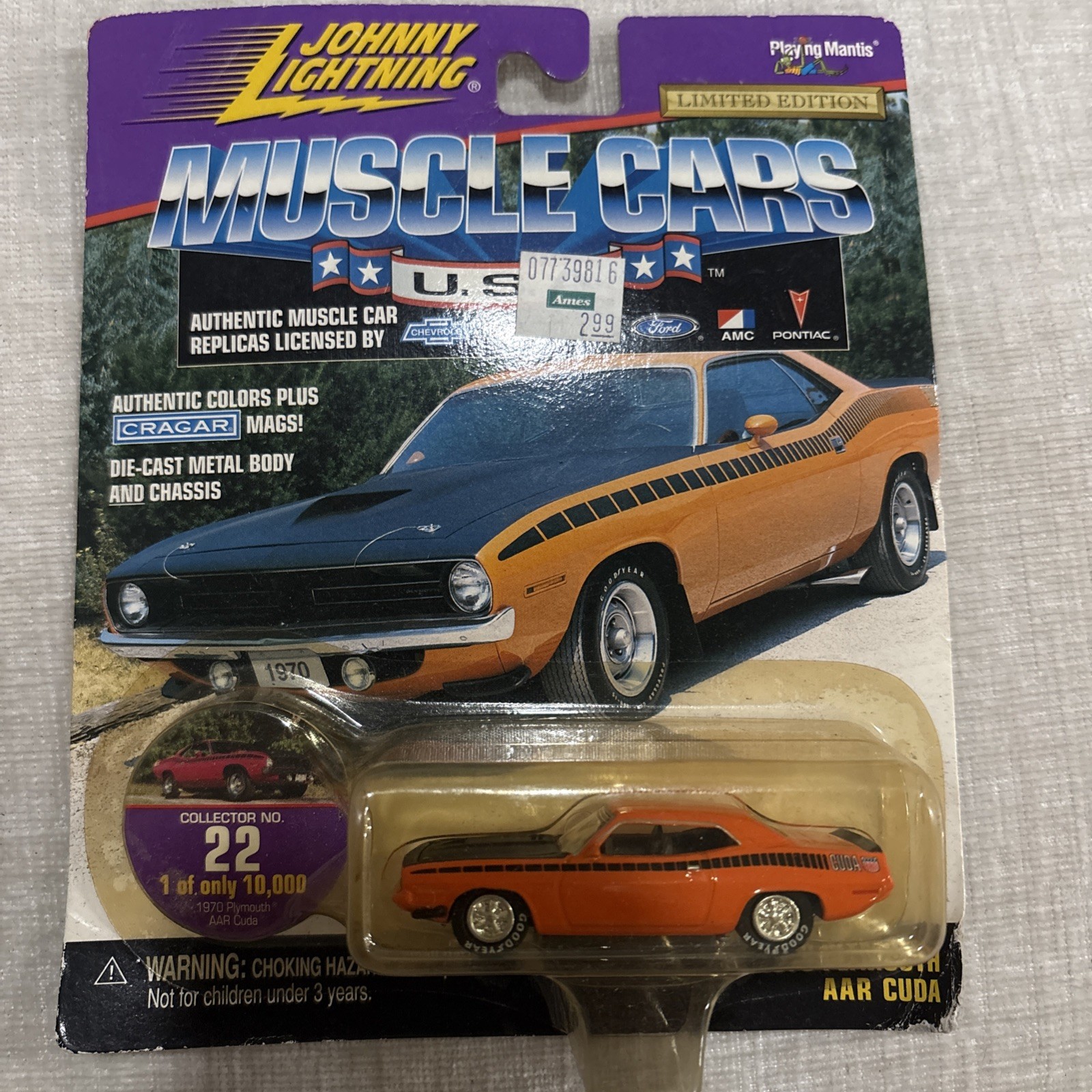 1970 Plymouth AAR Cuda Col No 22 Johnny Lightning Muscle Cars Limited Edition