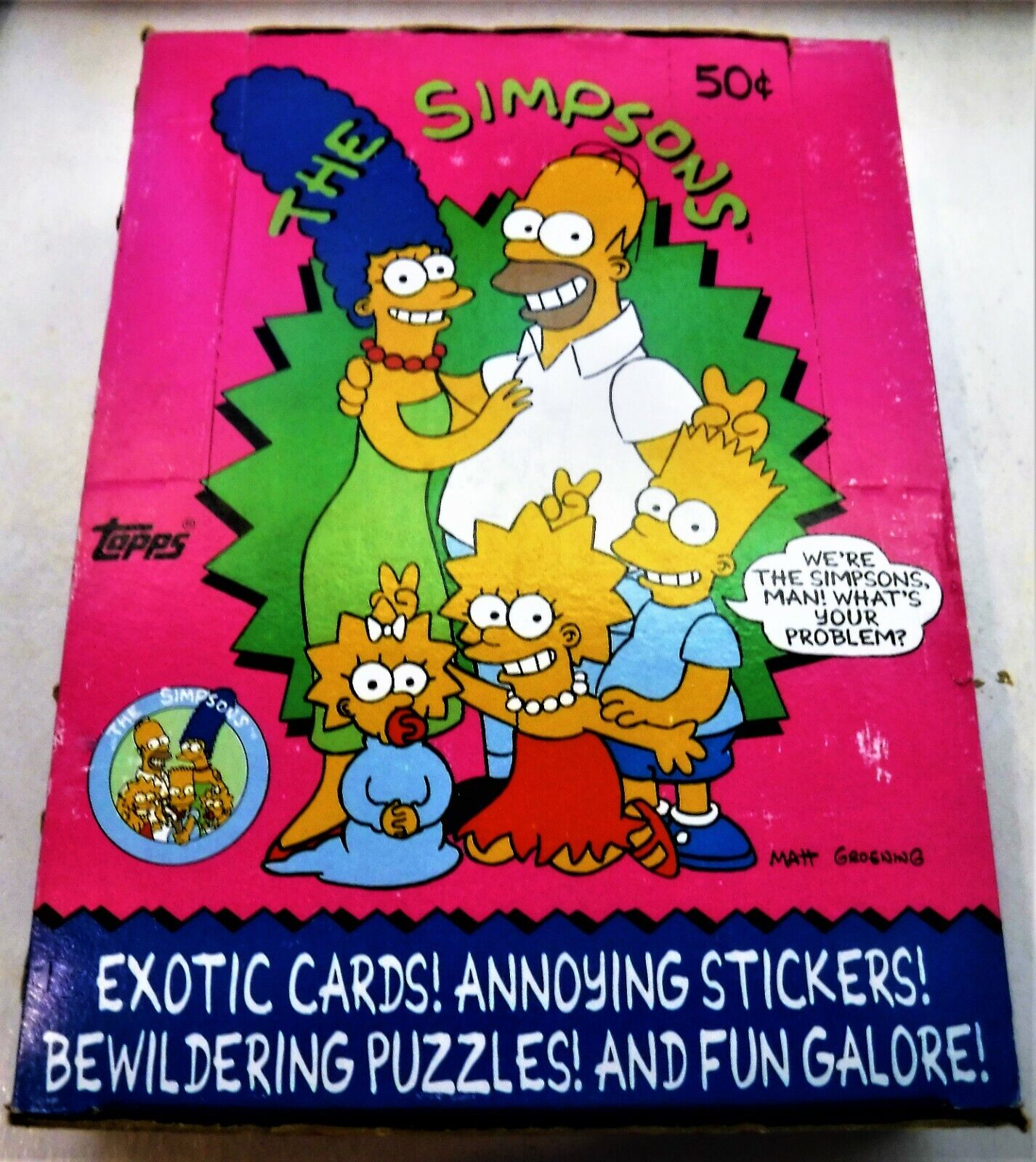 SIMPSONS TOPPS CARDS 1990 FACTORY SEALED 36 PACKS MINT Box UNMARKED EX Condition