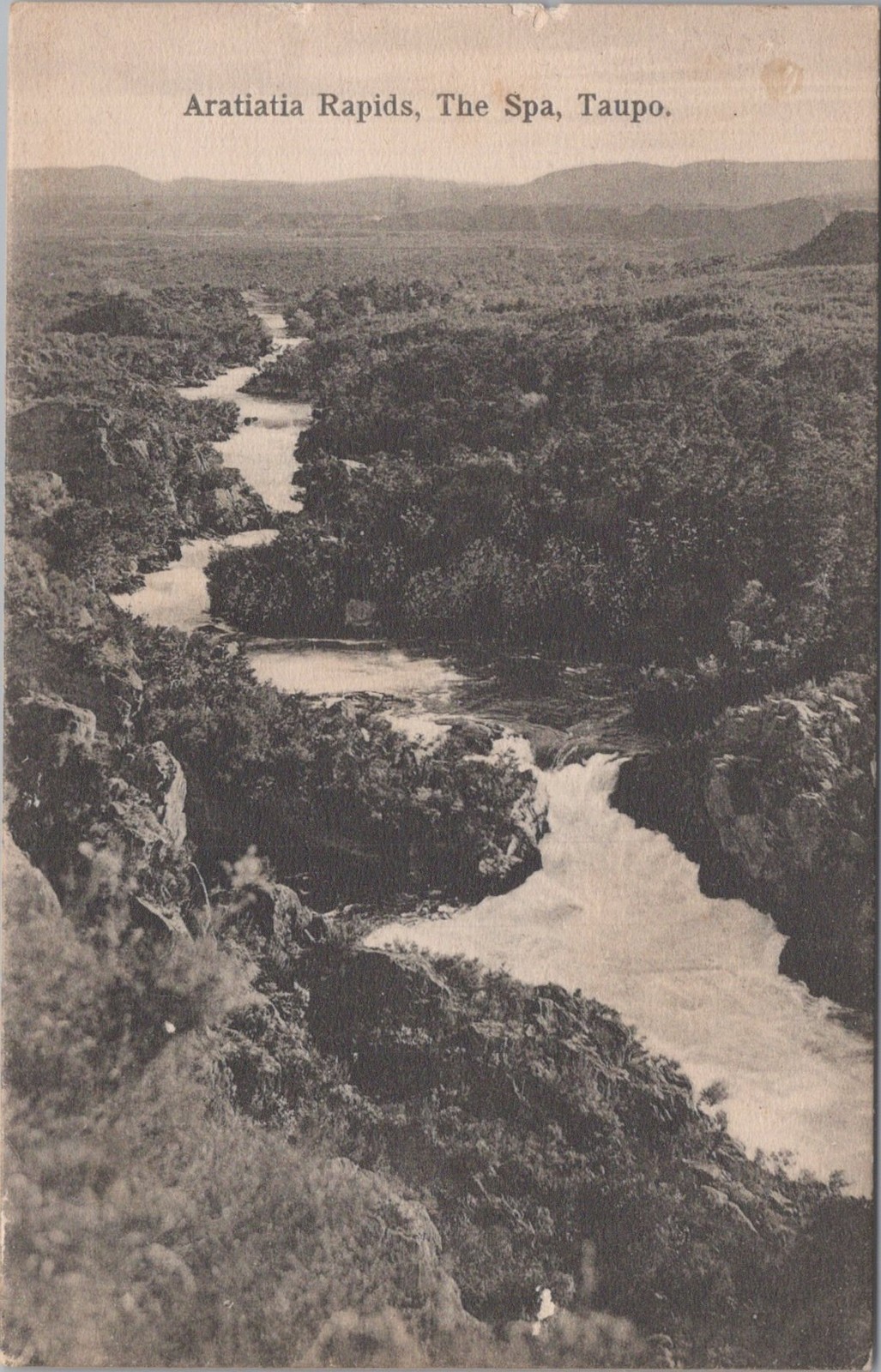 Aratiatia Rapids The Spa Taupo New Zealand NZ Iles Flag Cancel 1911 Postcard