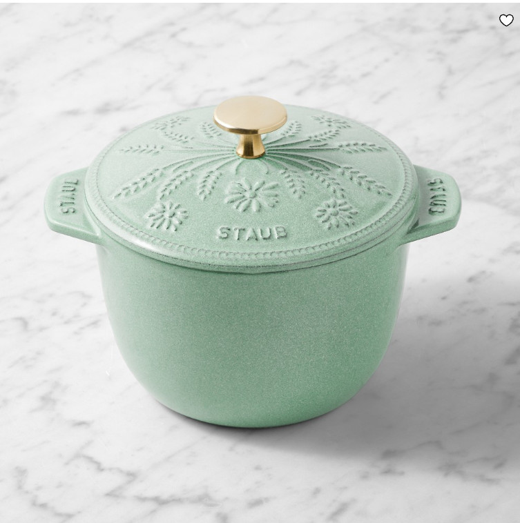 Staub Enameled Cast Iron Floral Petite French Oven, 1.5-Qt