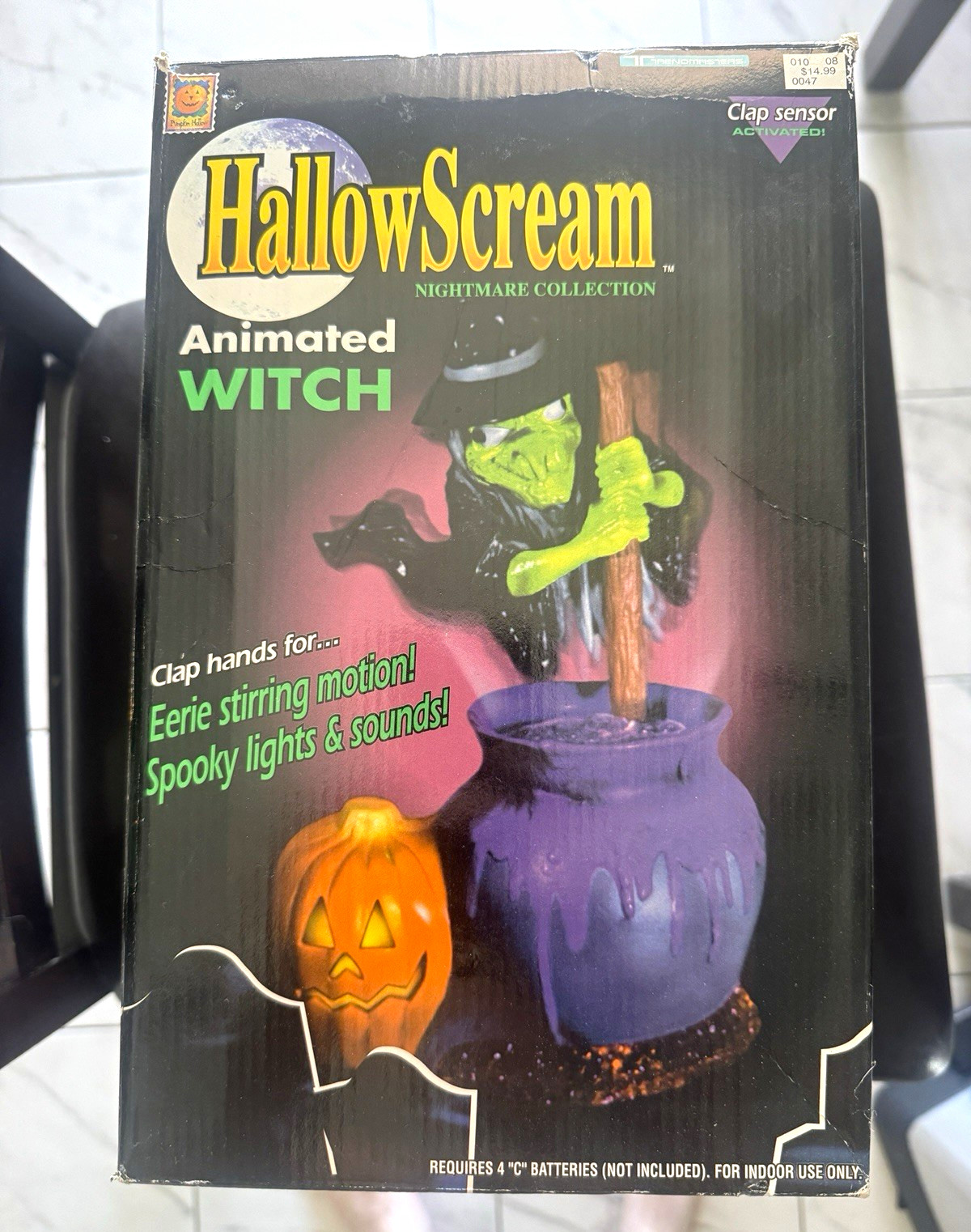 Vintage 1996 Trendmasters HallowScream Animated Witch Halloween Cauldron Prop