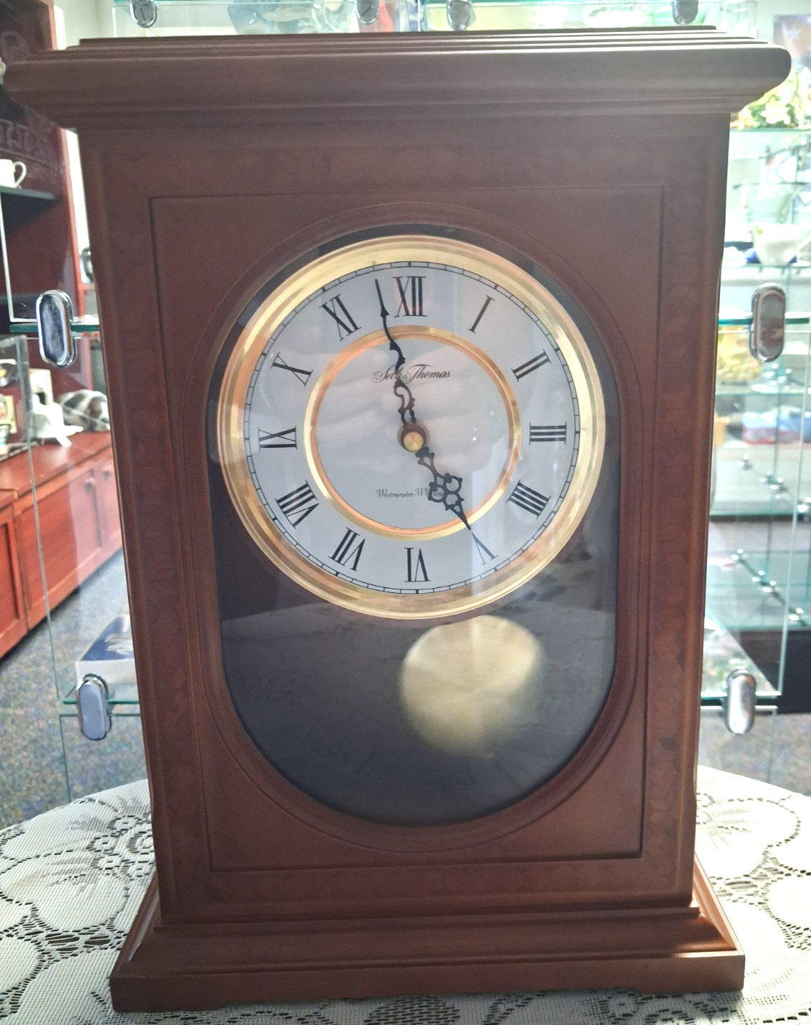 Seth Thomas Westminster Whittington Chime Mantel Clock Wood Case Working