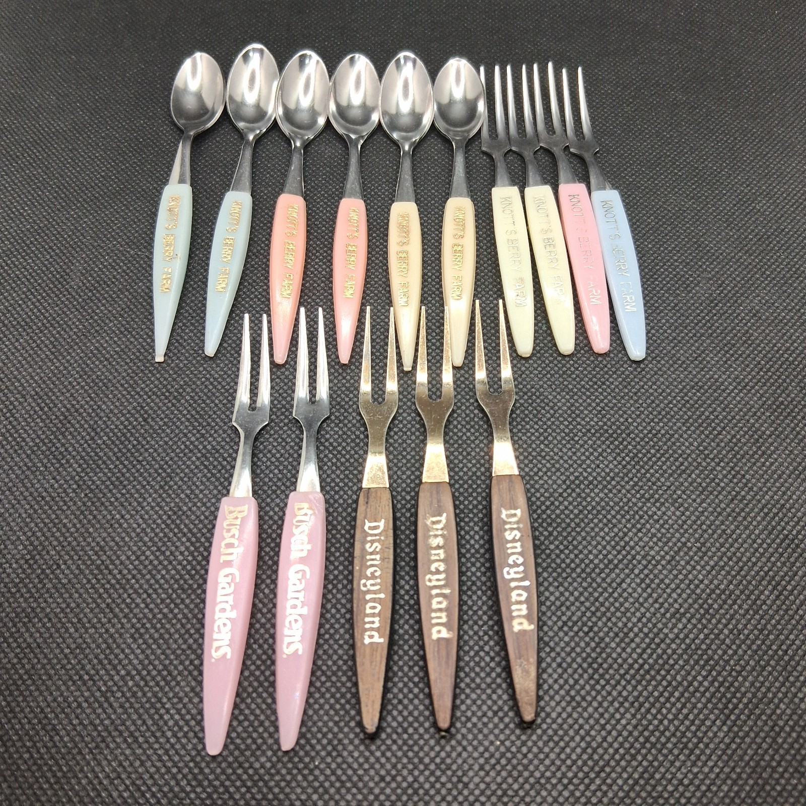Vintage Souvenir Appetizer Cocktail Forks Spoons Knotts Berry Farm Busch Disney Vintage Souvenir Appetizer Cocktail Forks Spoons Knotts Berry Farm Busch Disney