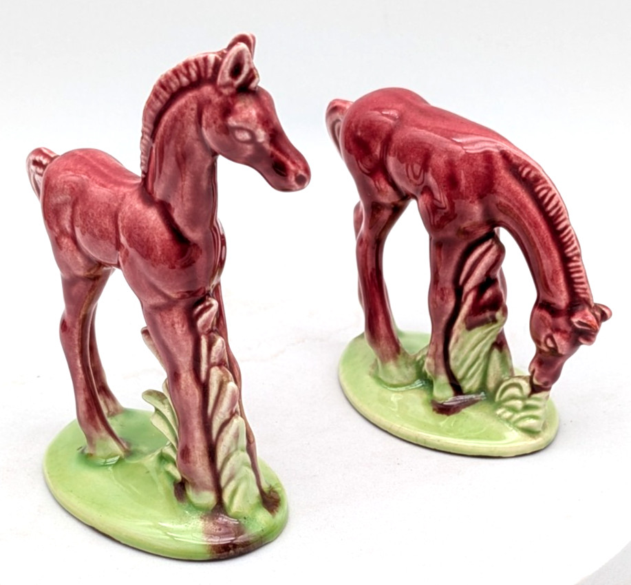 Vintage Cemar Pair Ceramic Horse Foal Figurines California Pottery Vintage Cemar Pair Ceramic Horse Foal Figurines California Pottery