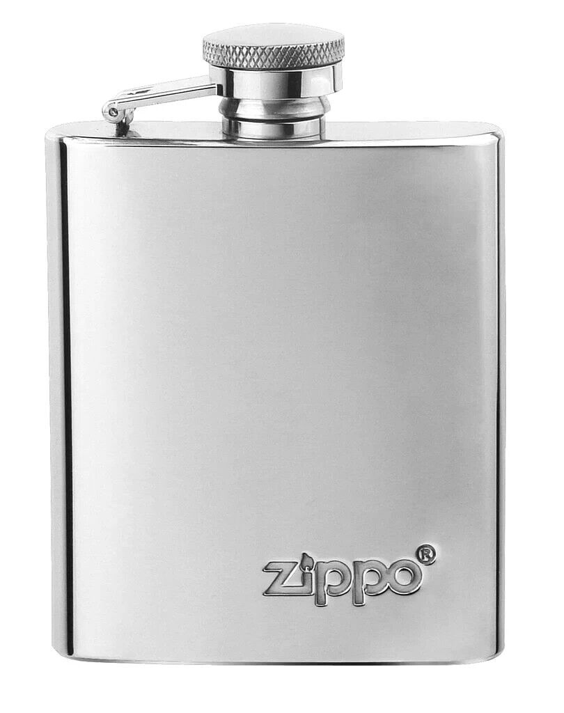 Zippo 122228, Stainless Steel 3 Ounce Flask, Zippo Logo