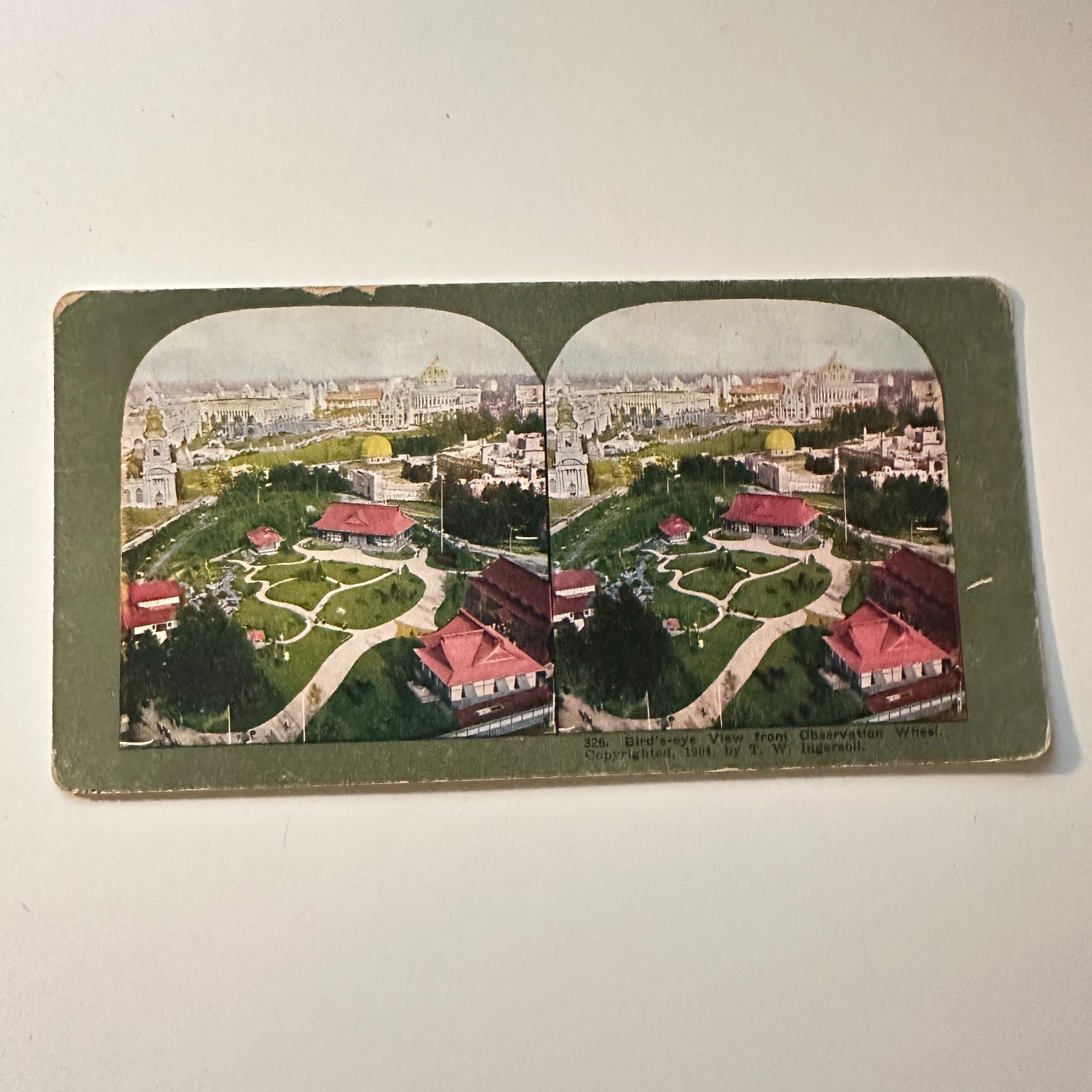 Birdseye View From Observation Wheel in Chicago IL Antique Stereoview Card 5H6-4