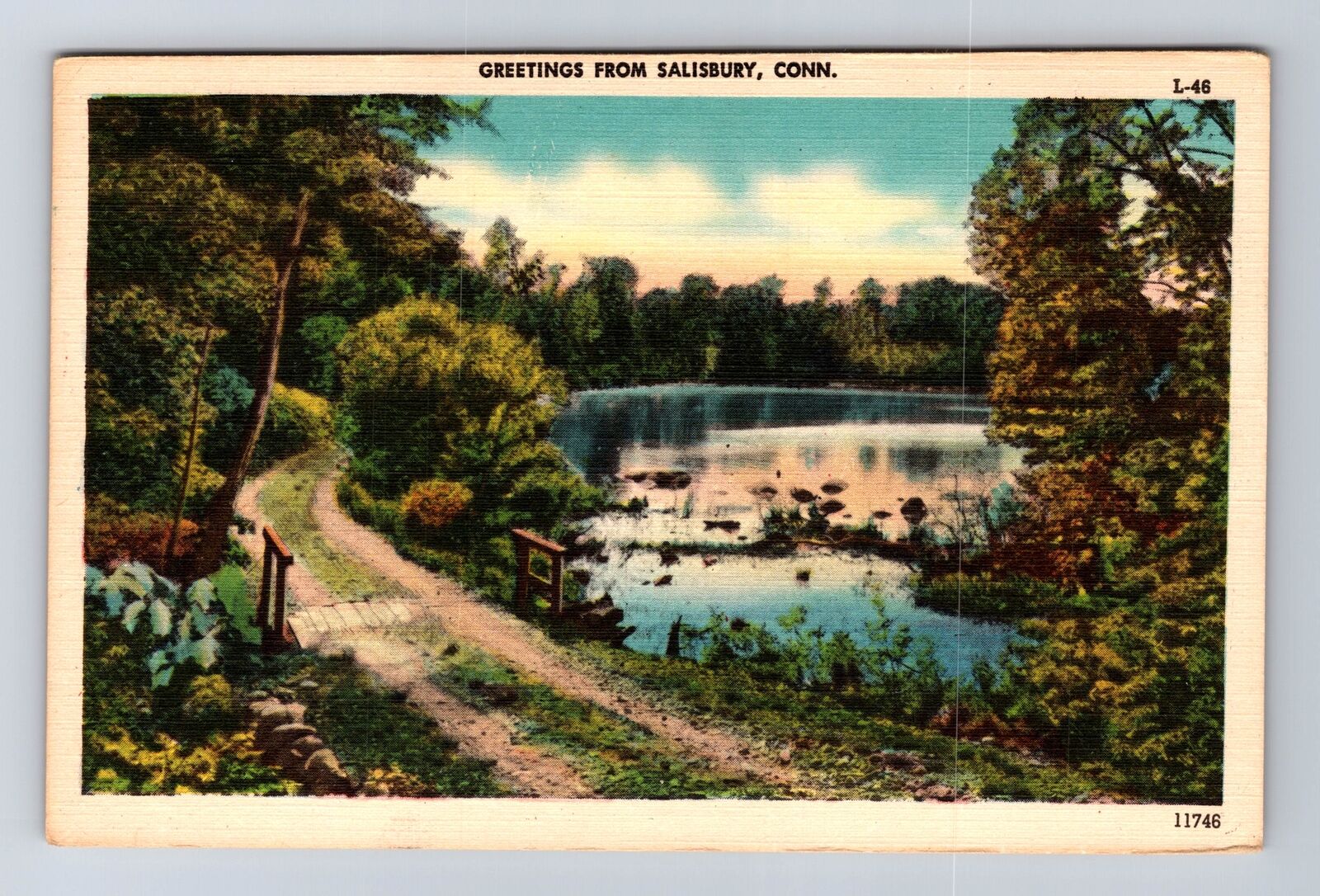 Salisbury CT-Connecticut, Scenic Greetings, Antique Souvenir Vintage Postcard
