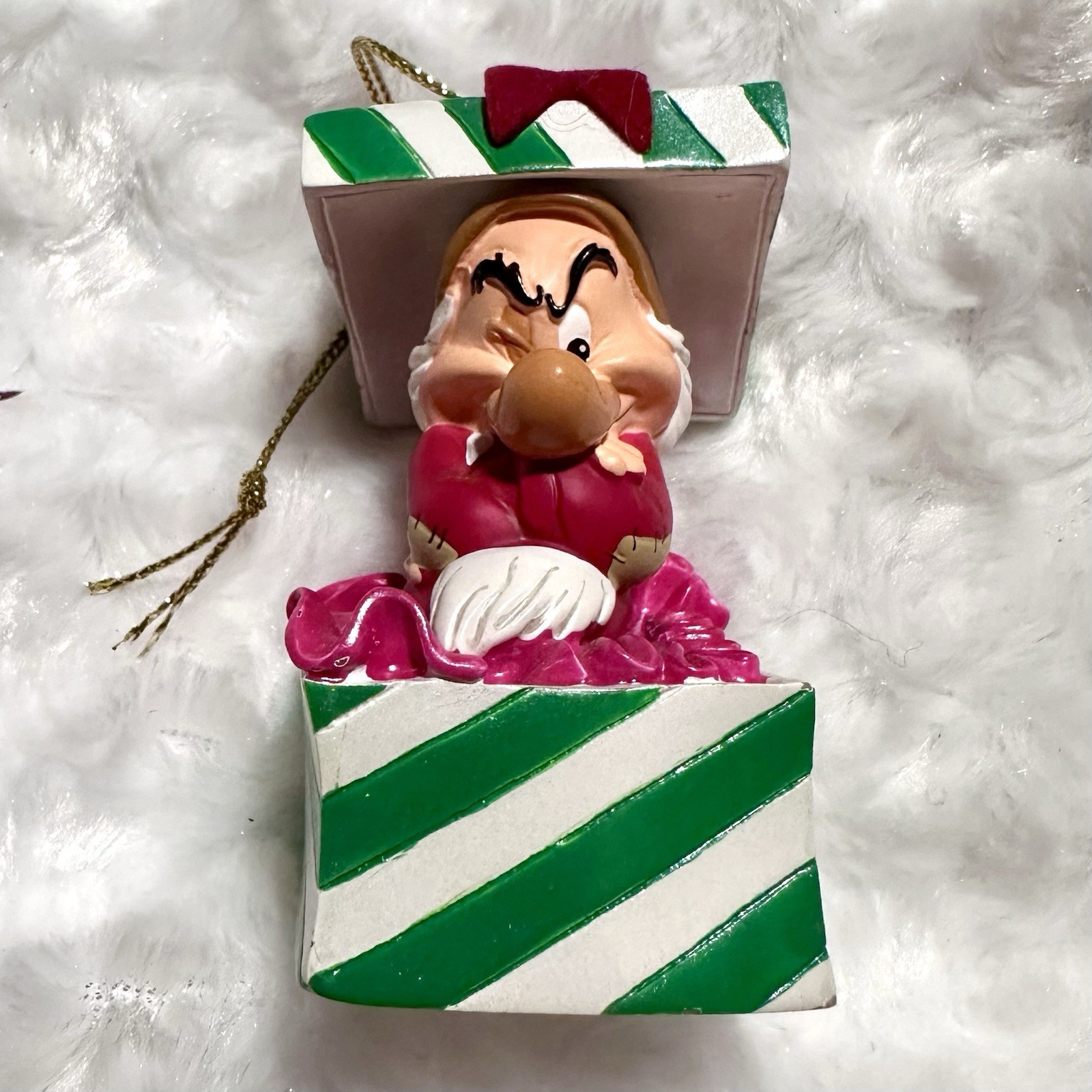 Disney Parks Snow White & Seven Dwarfs Grumpy Christmas Present Gift Ornament