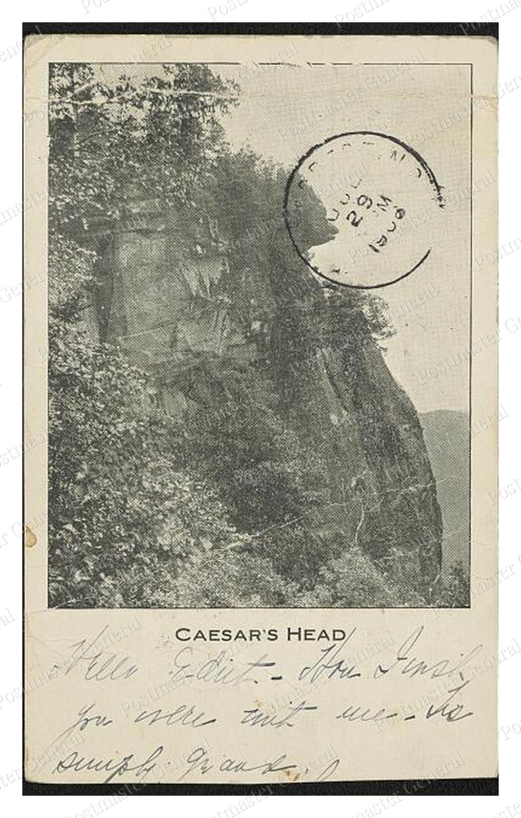 Caesars Head South Carolina Cliff View Standard Postcard COPY RPPC