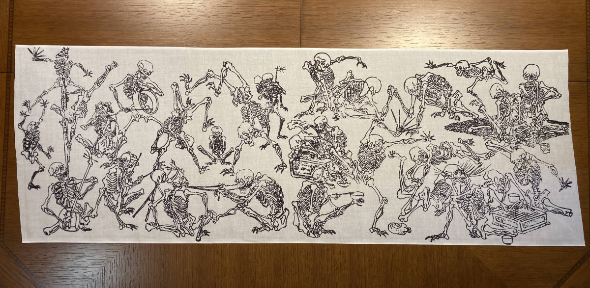 Tenugui Towel Kawanabe Kyosai Japanese Ukiyo-E 100 x 35cm Cotton 100% Gift