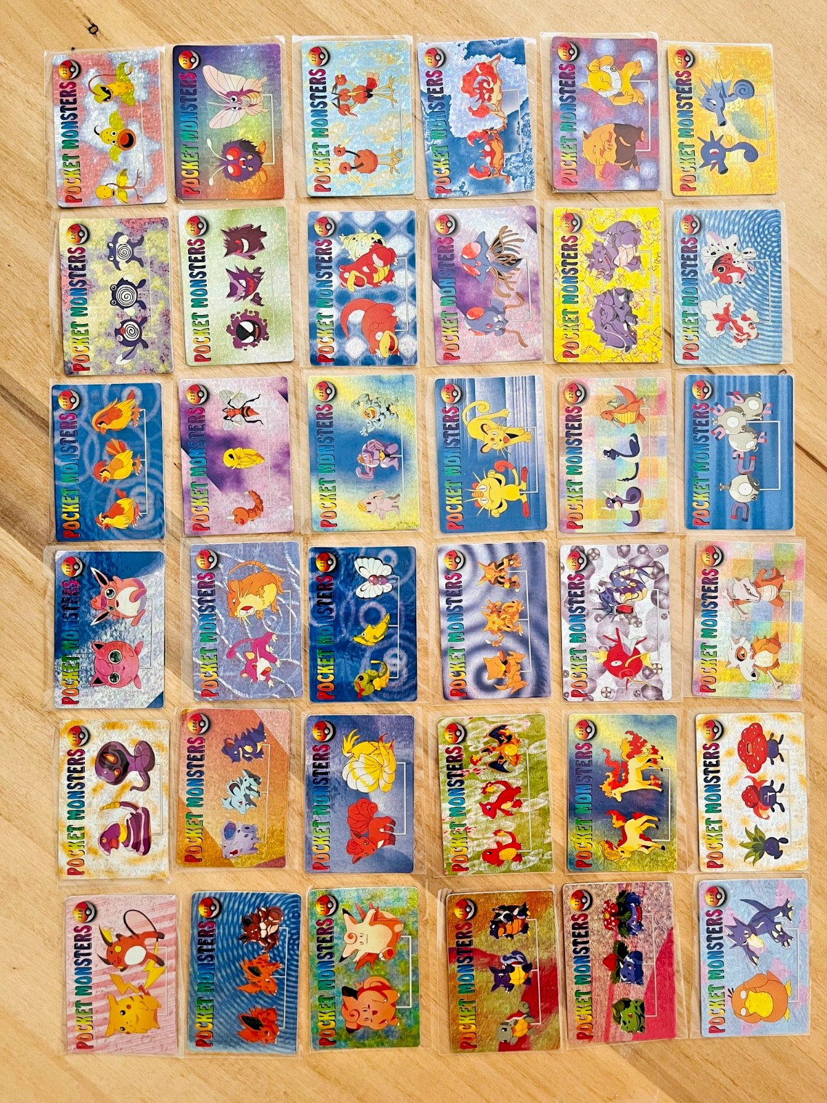 1999 Pokemon Vintage Evolutions Set Pocket Monsters Vending Prism 36pcs