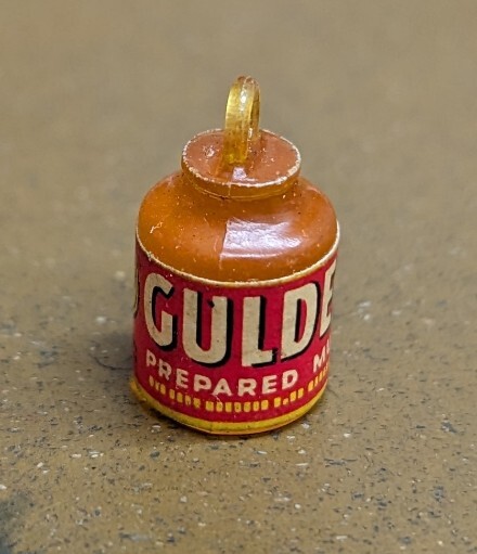 Vintage Gulden's Miniature Mustard Charm Canister, Small Scale