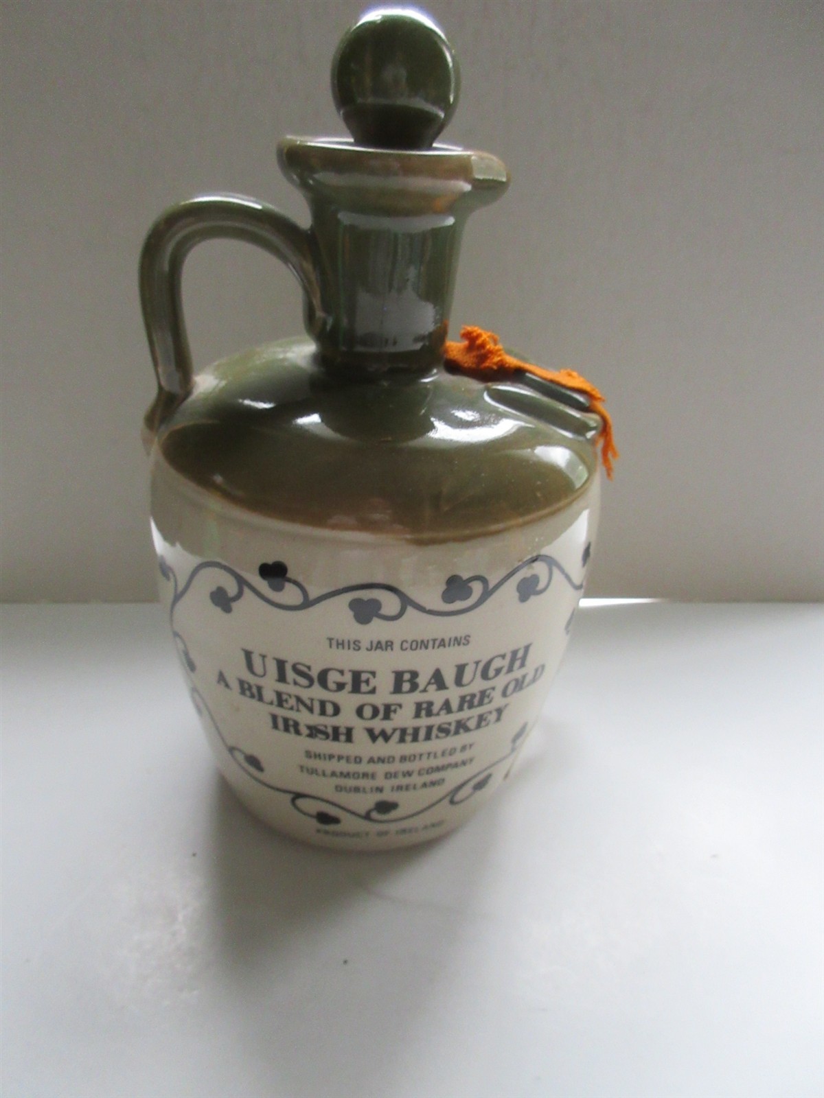 Uisge Baugh Tullamore Dew Irish Whisky (EMPTY) Jug