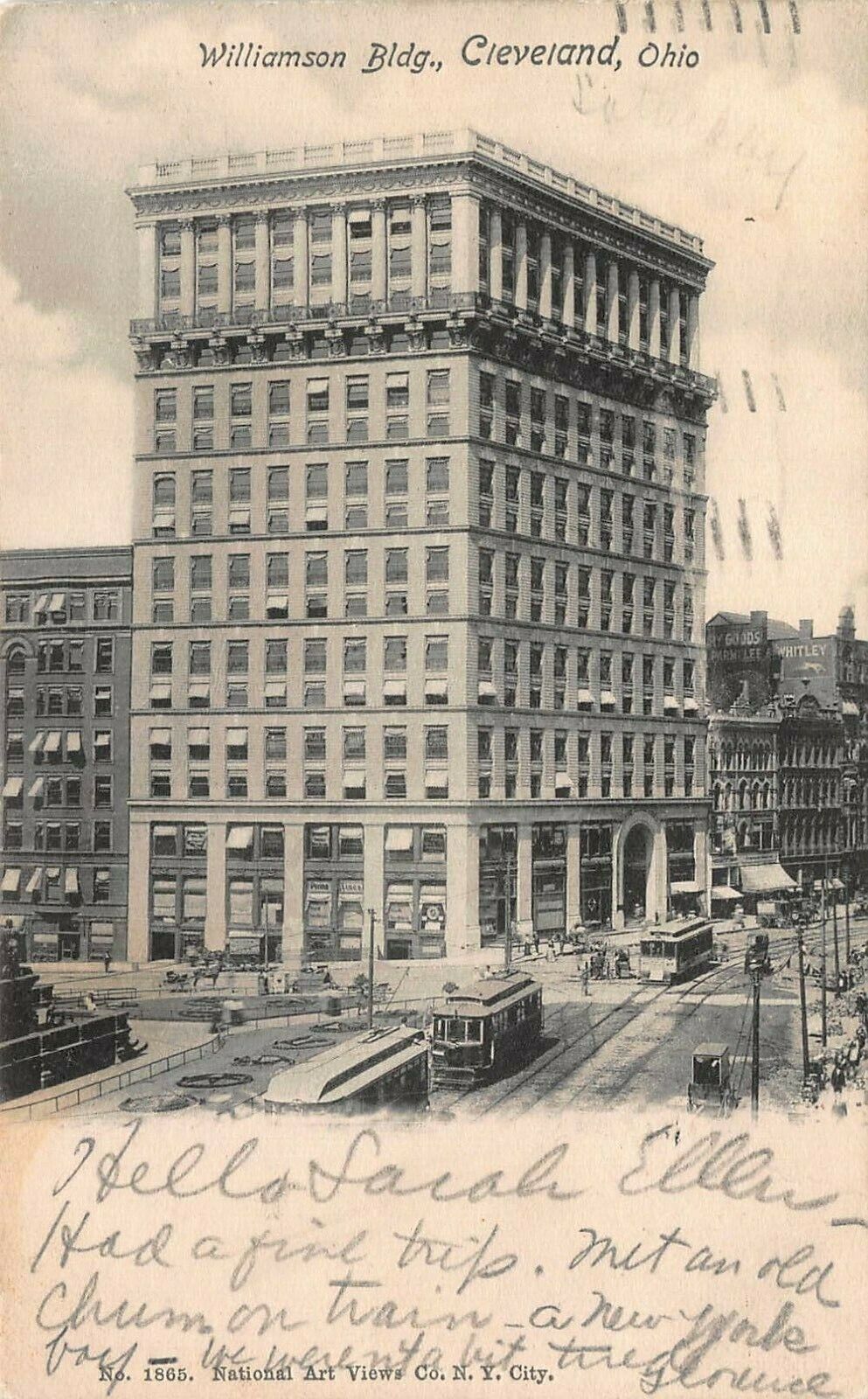 Williamson Building, Cleveland, Ohio, Very Early Postcard, Used in 1905