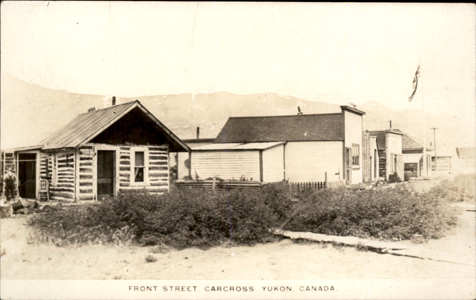 Carcross Yukon Front Street Buildings c1900s-10s Real Photo Vintage Postcard bhn