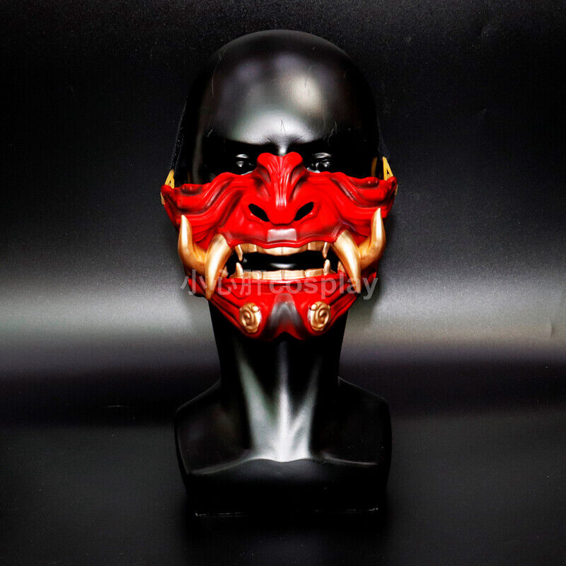 Japanese Hannya Half Face Mask Demon Oni Samurai Monster Mask Cosplay Props Gift