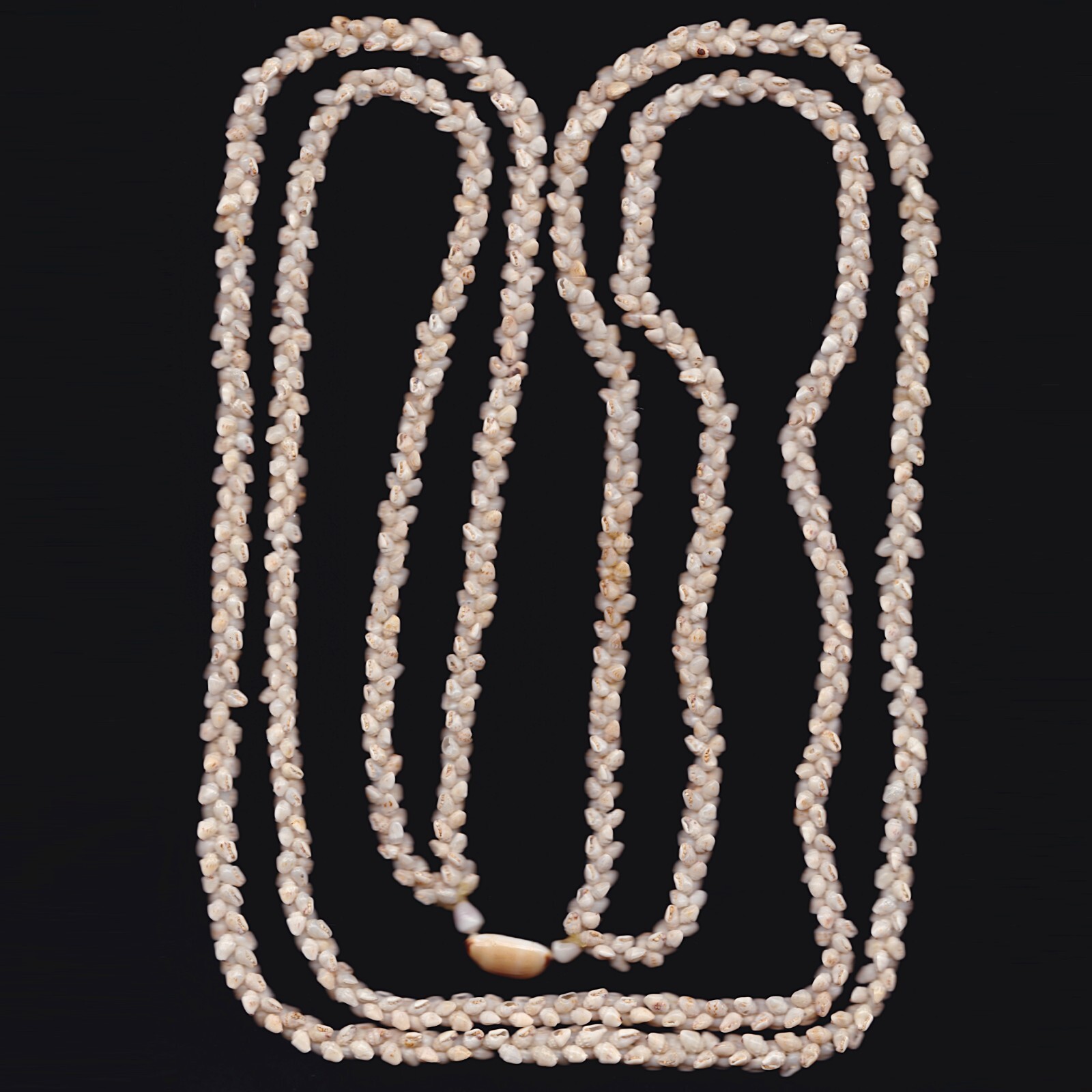 Vintage Ni\'ihau Shell Lei Pikake Necklace Long 2 Strand momi shells 46\