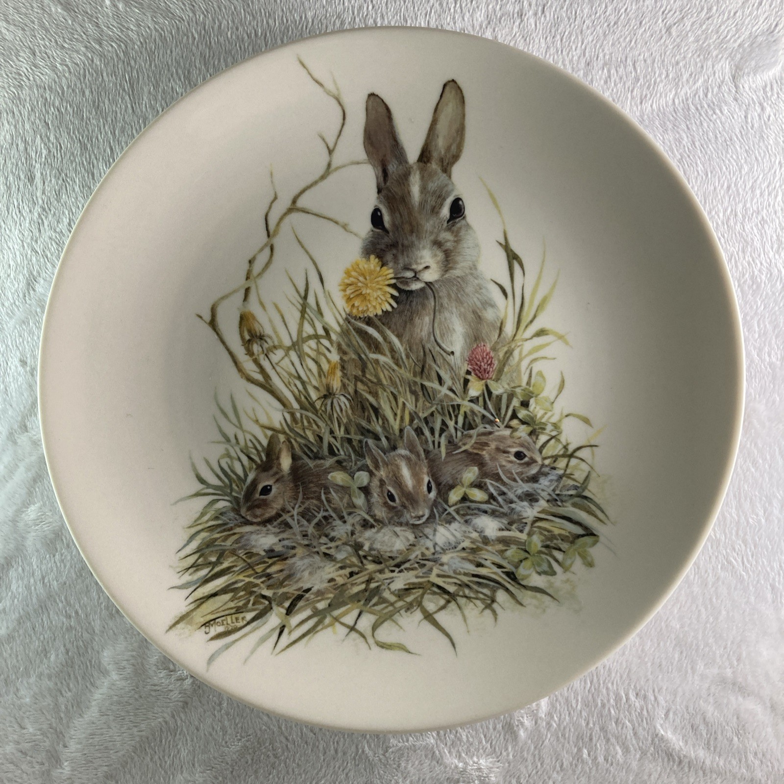COTTON TAIL Plate H J Moeller Mother\'s Day 1975 Bunny Rabbit Halbert\'s Inc 10.75