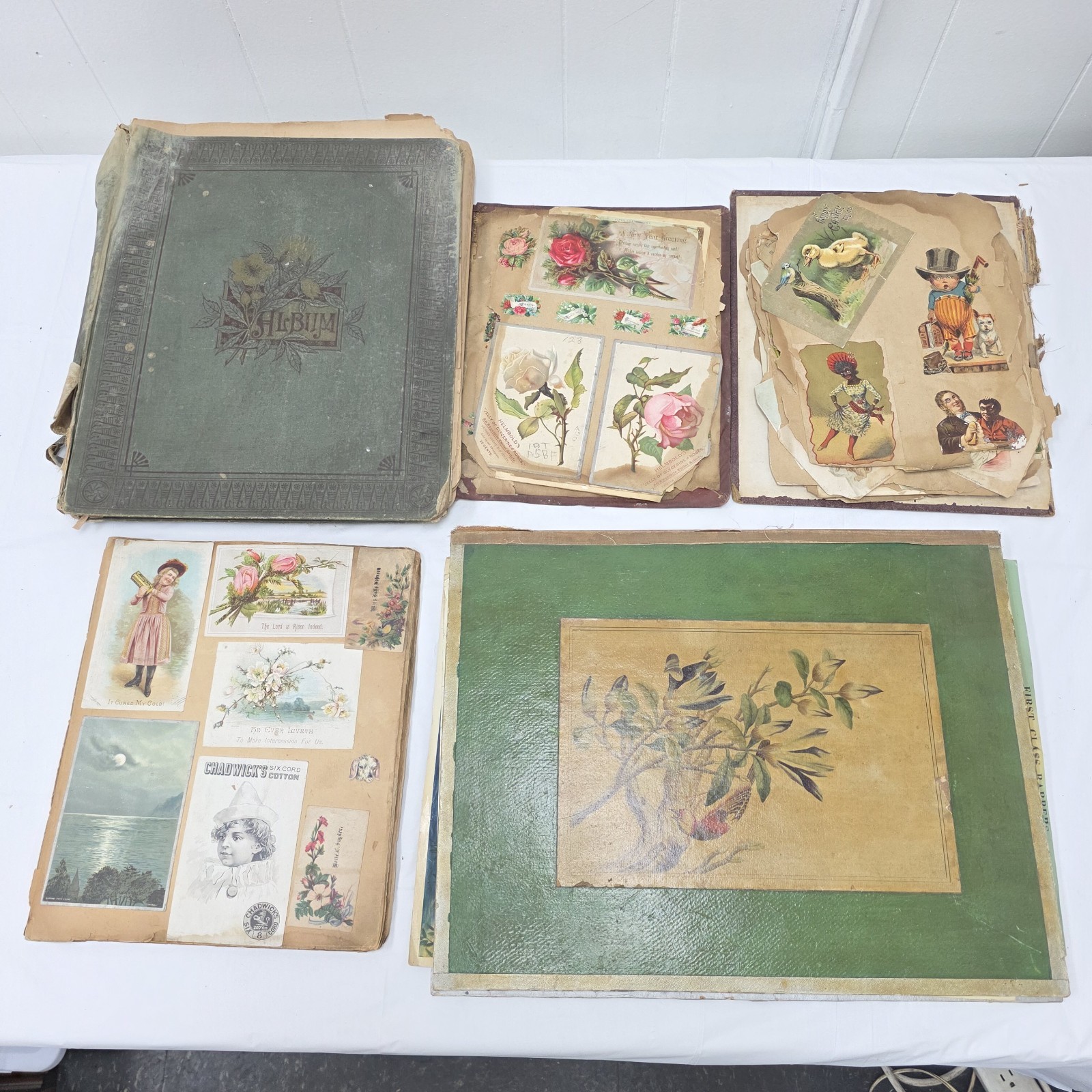 Antique Huge Lot Victorian Scrapbook Album Greeting Cards Ephemera Art Prints Antique Huge Lot Victorian Scrapbook Album Greeting Cards Ephemera Art Prints