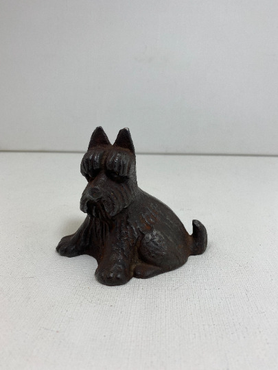 Vintage Hubley Scottie Dog Scottish Terrier Hand Painted Cast Iron Figure 3.5\