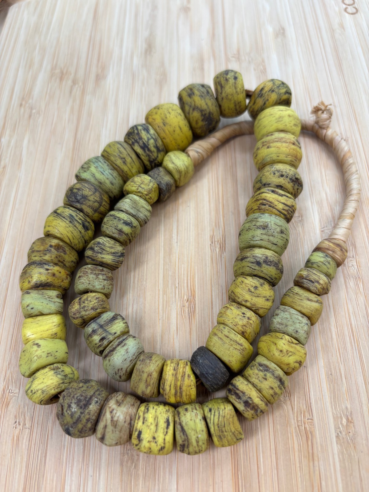 African Trade Beads Antique Yellow Hebron