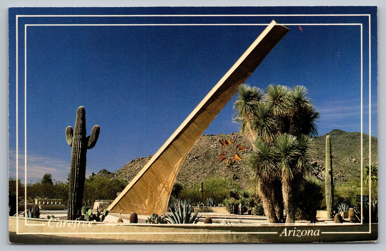 The Sundial At Town Center Carefree Arizona AZ Vintage Postcard