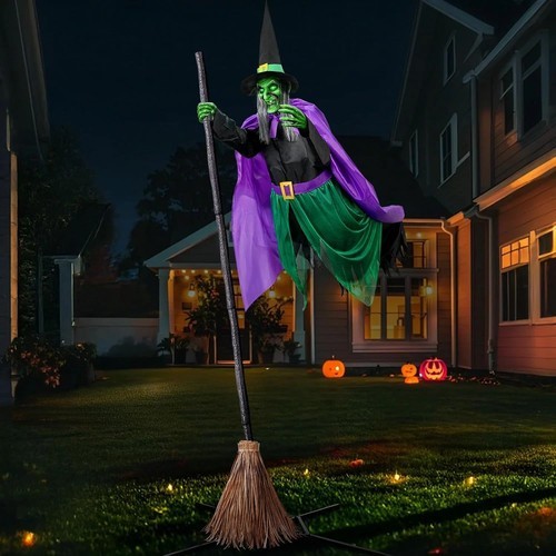 Halloween Decorations Outdoor-12 Ft Animated Hovering Witch Animatronics... Halloween Decorations Outdoor-12 Ft Animated Hovering Witch Animatronics...