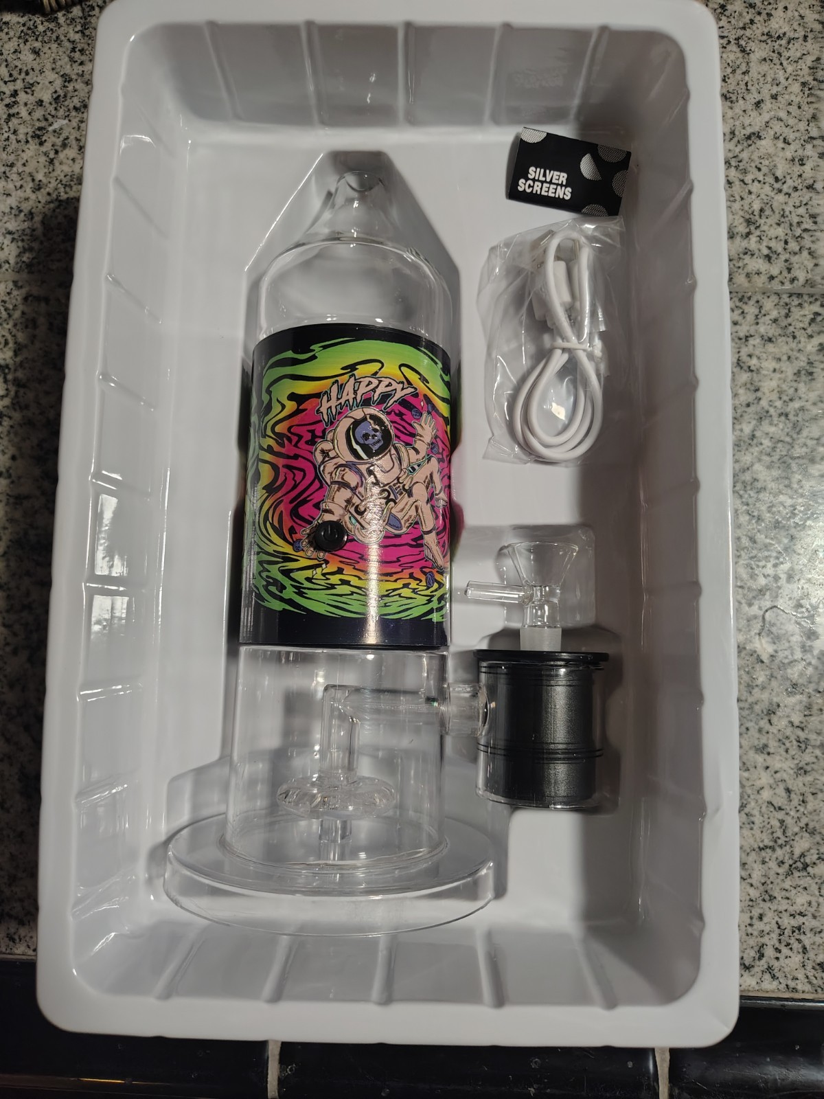 Electric fan  Glass Bong bubbler  Water Pipes Smoking Bongs power bubbler L.E.D 
