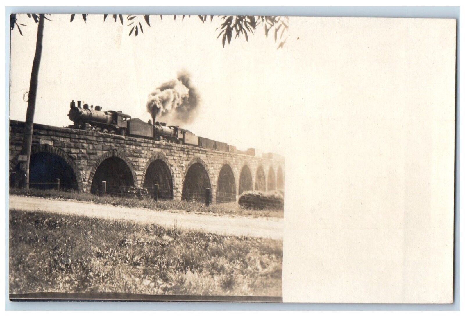 c1905 Locomotive Train Bridge Ambler Pennsylvania PA RPPC Photo Antique Postcard