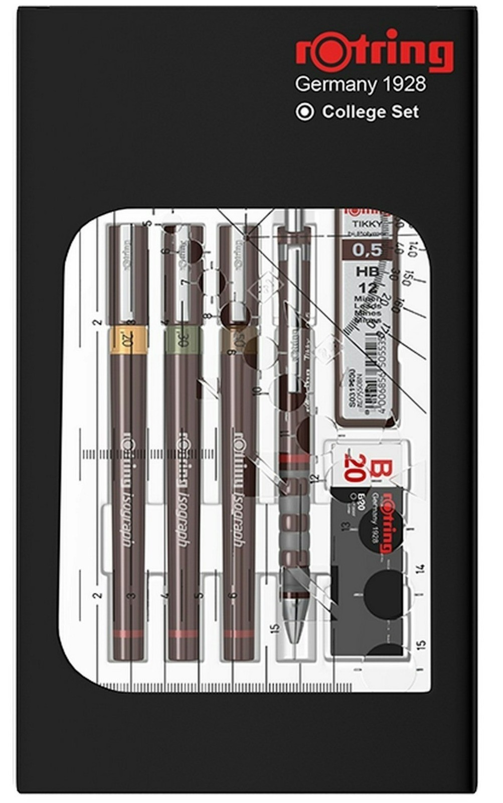 Vintage rOtring 1928 College Set - Technical Pens - Made in Germany NEW