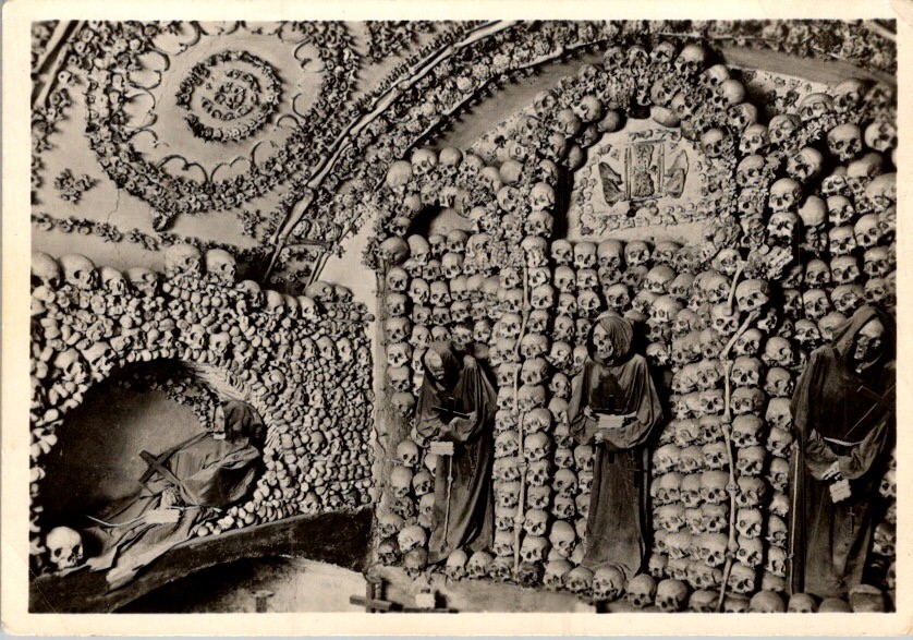 Capuchin Crypt Rome Bone Ossuary Photograph c1900 Memento Mori Monks Skull