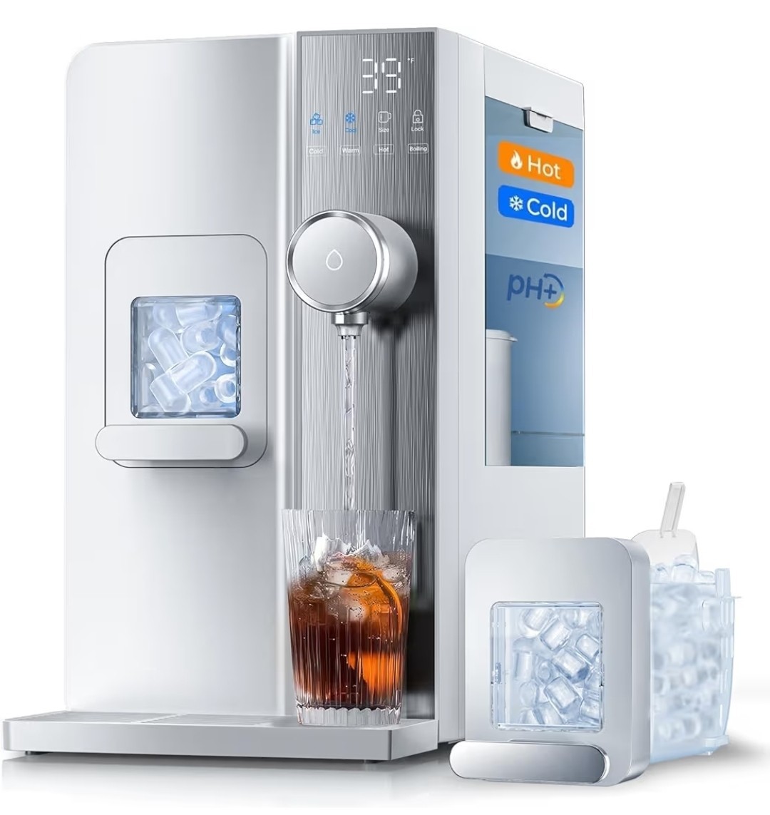 3-in-1 Countertop Water Bar with Ice Maker, Hot & Cold Water Dispenser, 7-Stage 