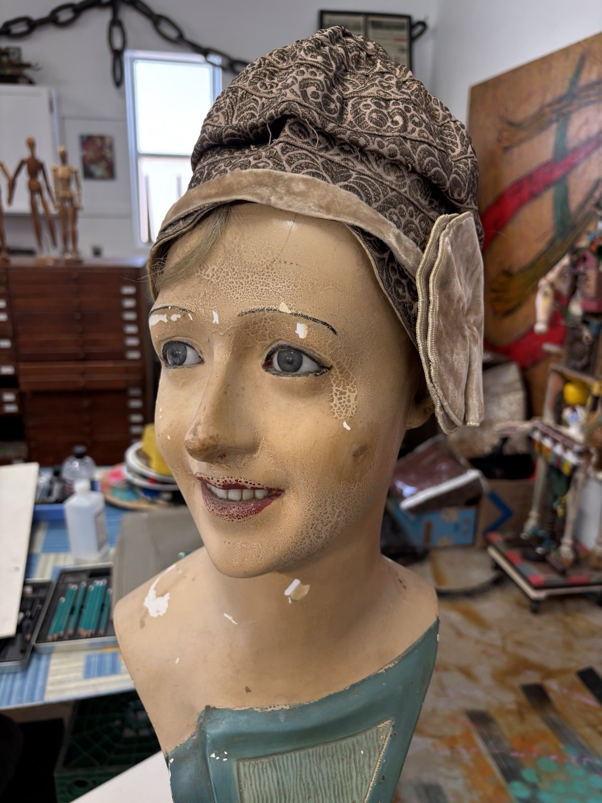 Countertop Mannequin Head, Art Deco 1920/30s French German super Rarity $1900