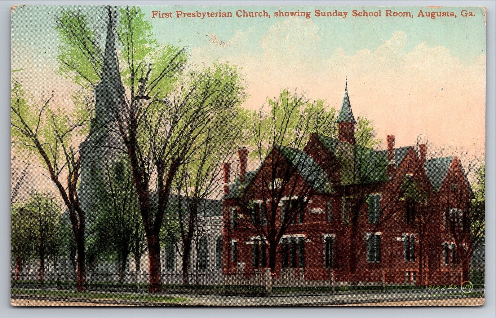 Postcard Augusta GA Presbyterian Church Sunday School Rooms
