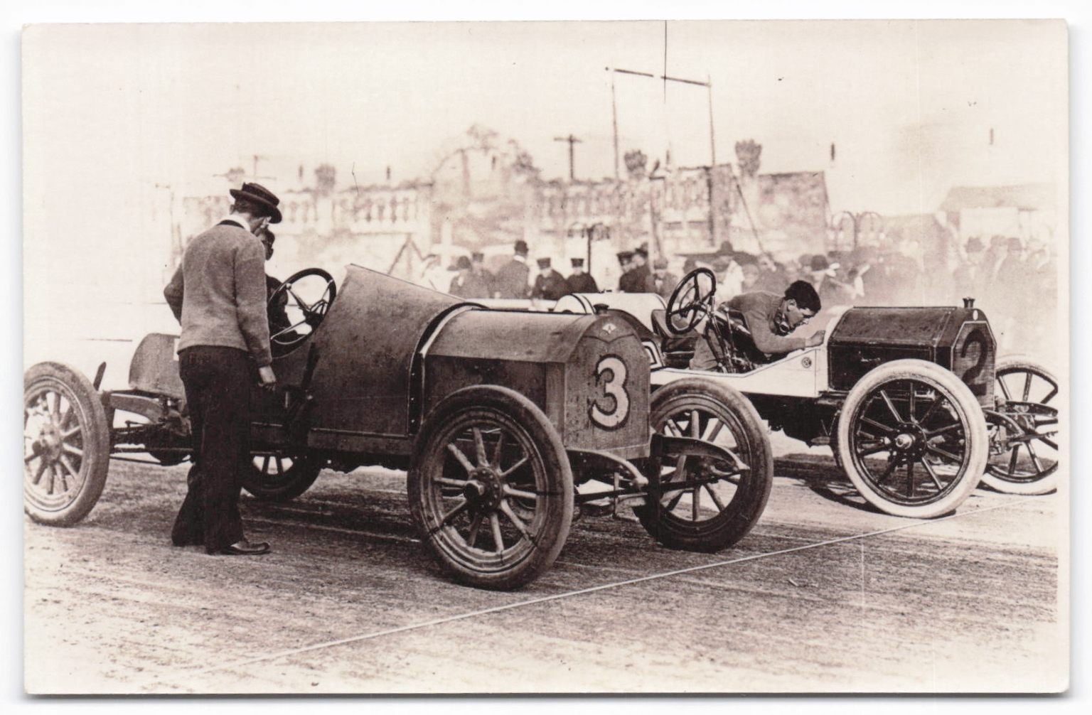Antique Spokane Interstate Fairground 1911 RPPC Early Auto Race Cars #3 Postcard