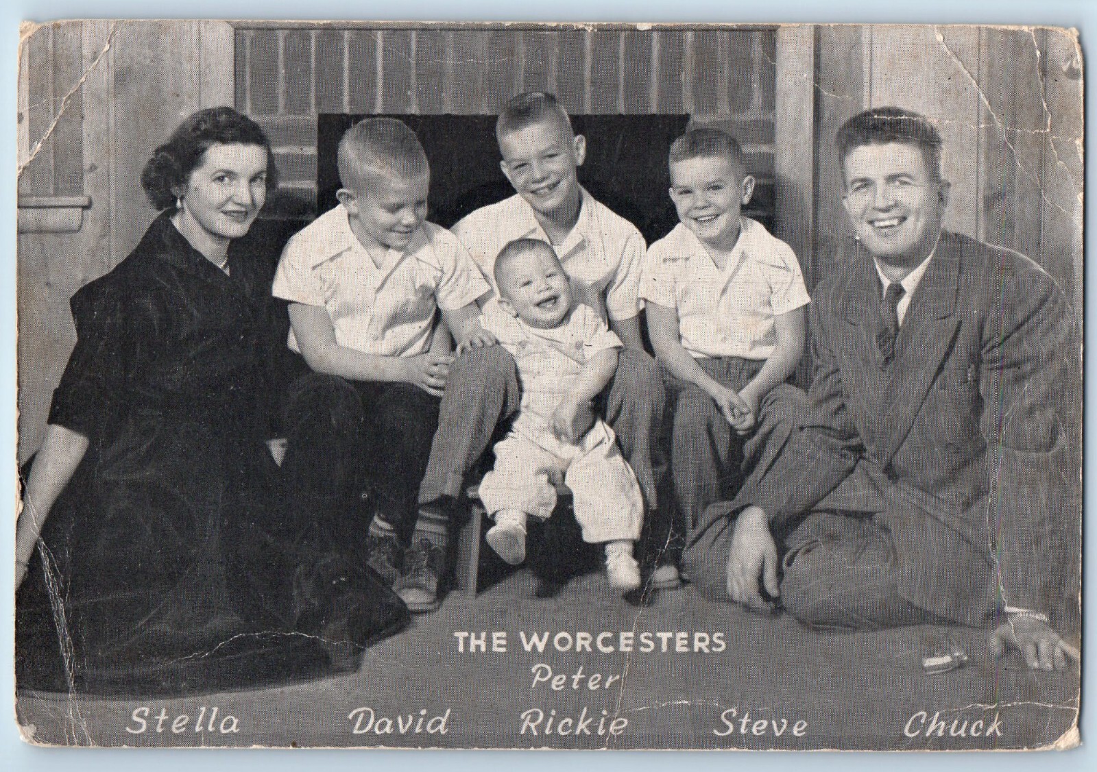 The Worcesters Postcard Family WMT Radio Station Cedar Rapids Iowa IA c1910's
