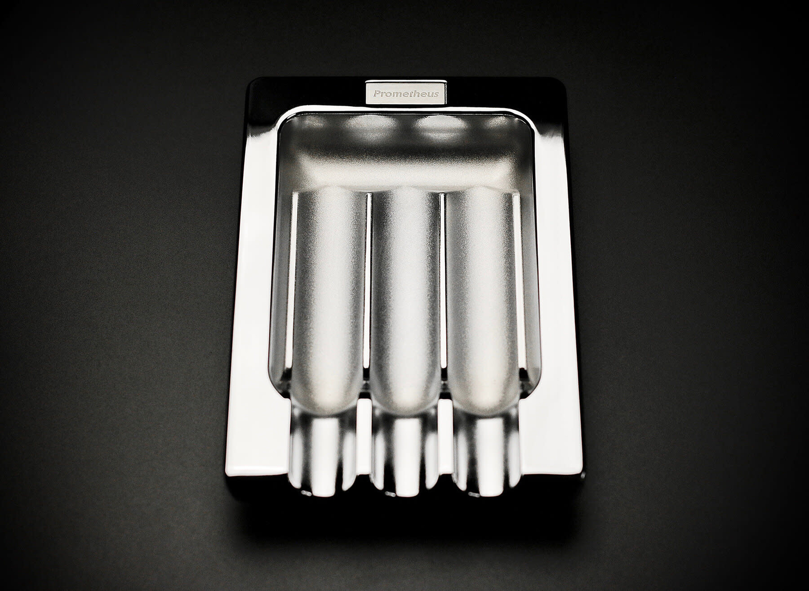 Prometheus Metal 3 Cigar Ashtray - Chrome Prometheus Metal 3 Cigar Ashtray - Chrome