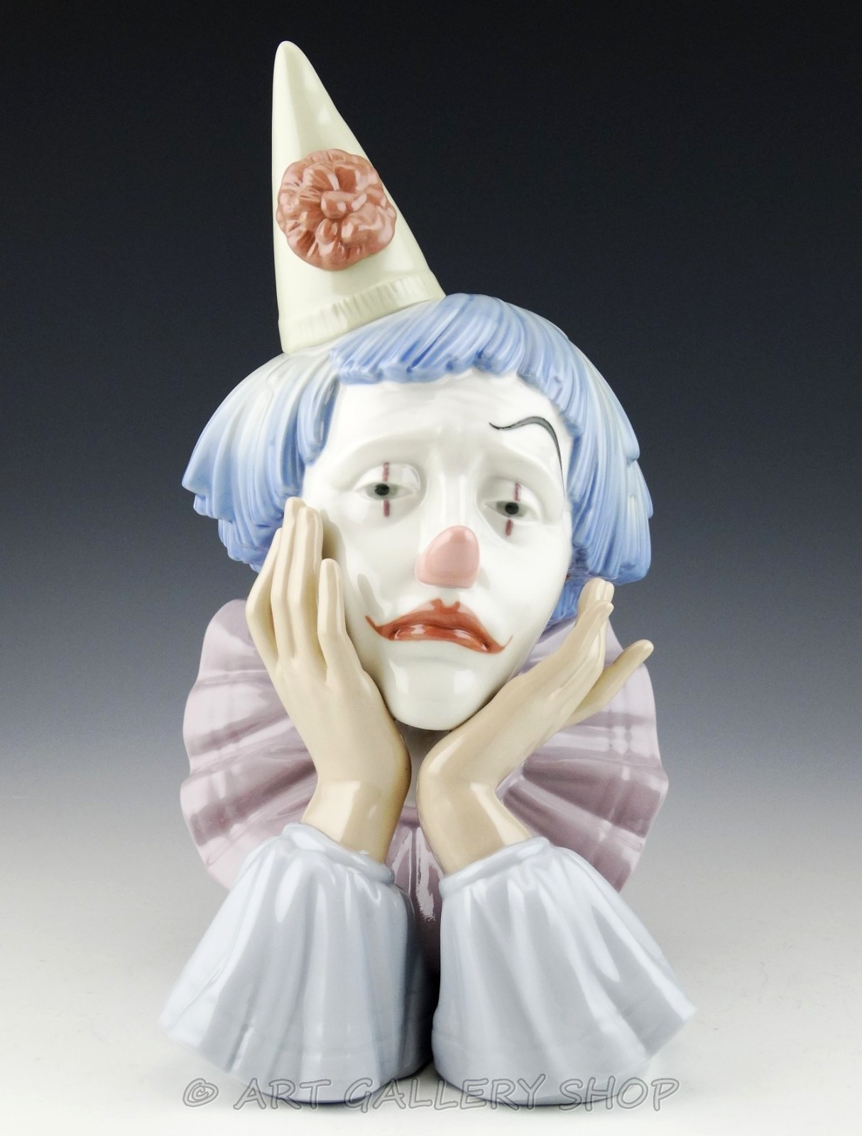Lladro Figurine SAD CLOWN BUST HEAD CIRCUS JESTER #5129 Retired Mint