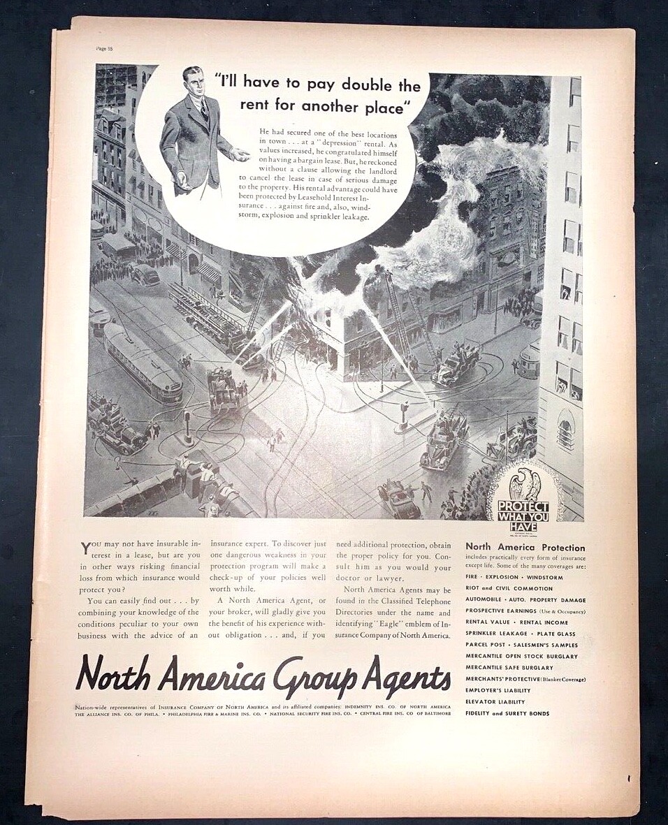 Life Magazine Ad NORTH AMERICA GROUP AGENTS 1938 Ad A2