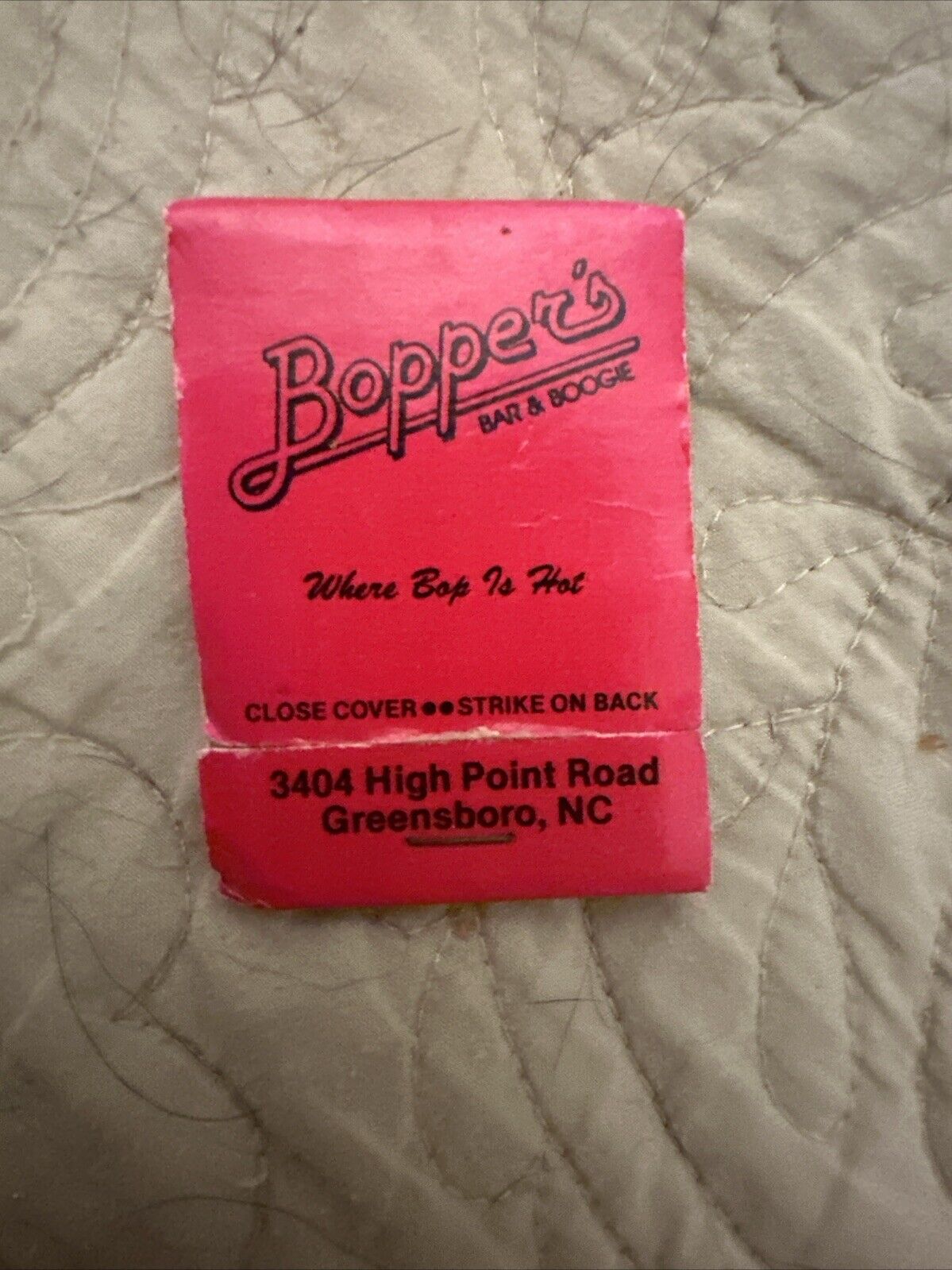 Matchbook Matches BOPPER'S Bar & Boogie Greensboro NC New Rare Vintage