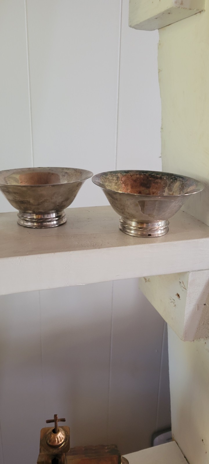 Vintage Silverplate Bowls Matched Pair Towle Pedestal Small