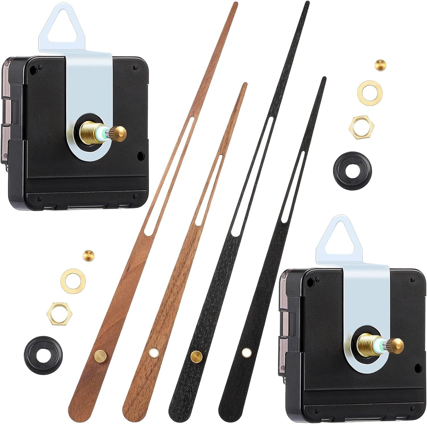 2 Pcs High Torque Long Shaft Clock Movement Mechanism with Wooden Clock Hands... 2 Pcs High Torque Long Shaft Clock Movement Mechanism with Wooden Clock Hands...